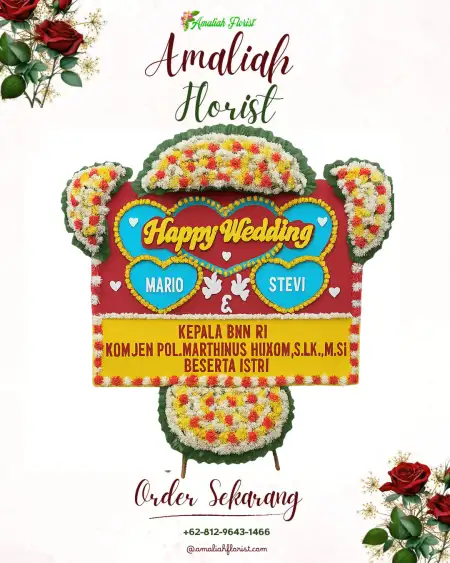 Papan Bunga Pernikahan Suka Menanti